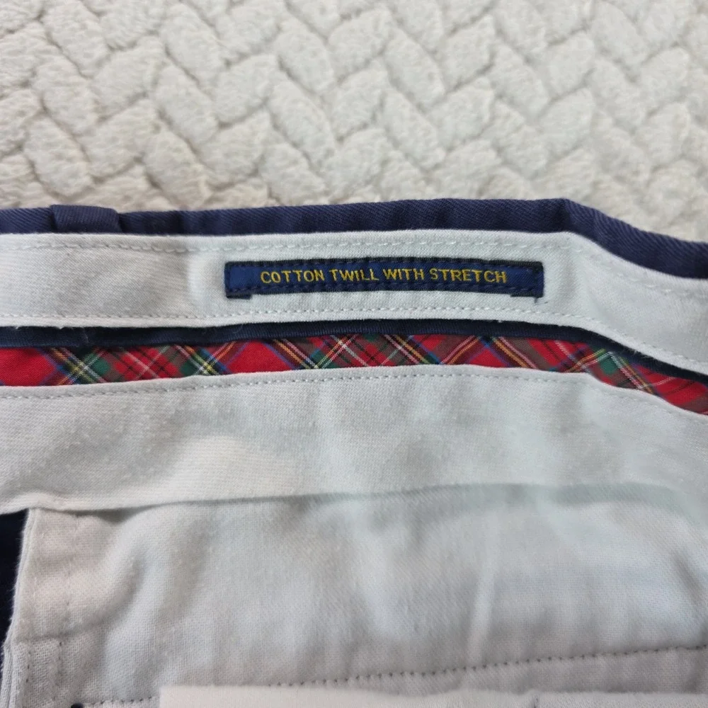 Polo Ralph Lauren Mens Navy Blue Cotton Twill Stretch Chino Shorts Size 33